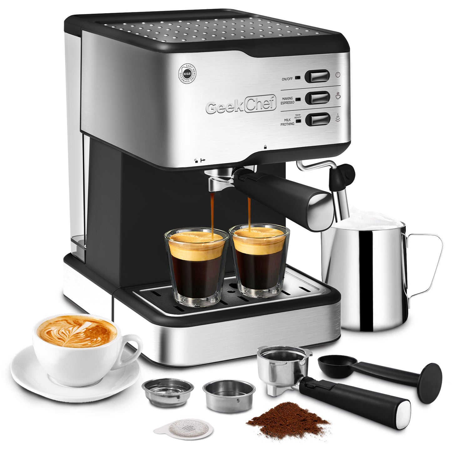 Geek Chef Espresso Machine, Cappuccino Latte Maker 20 Bar Coffee machine