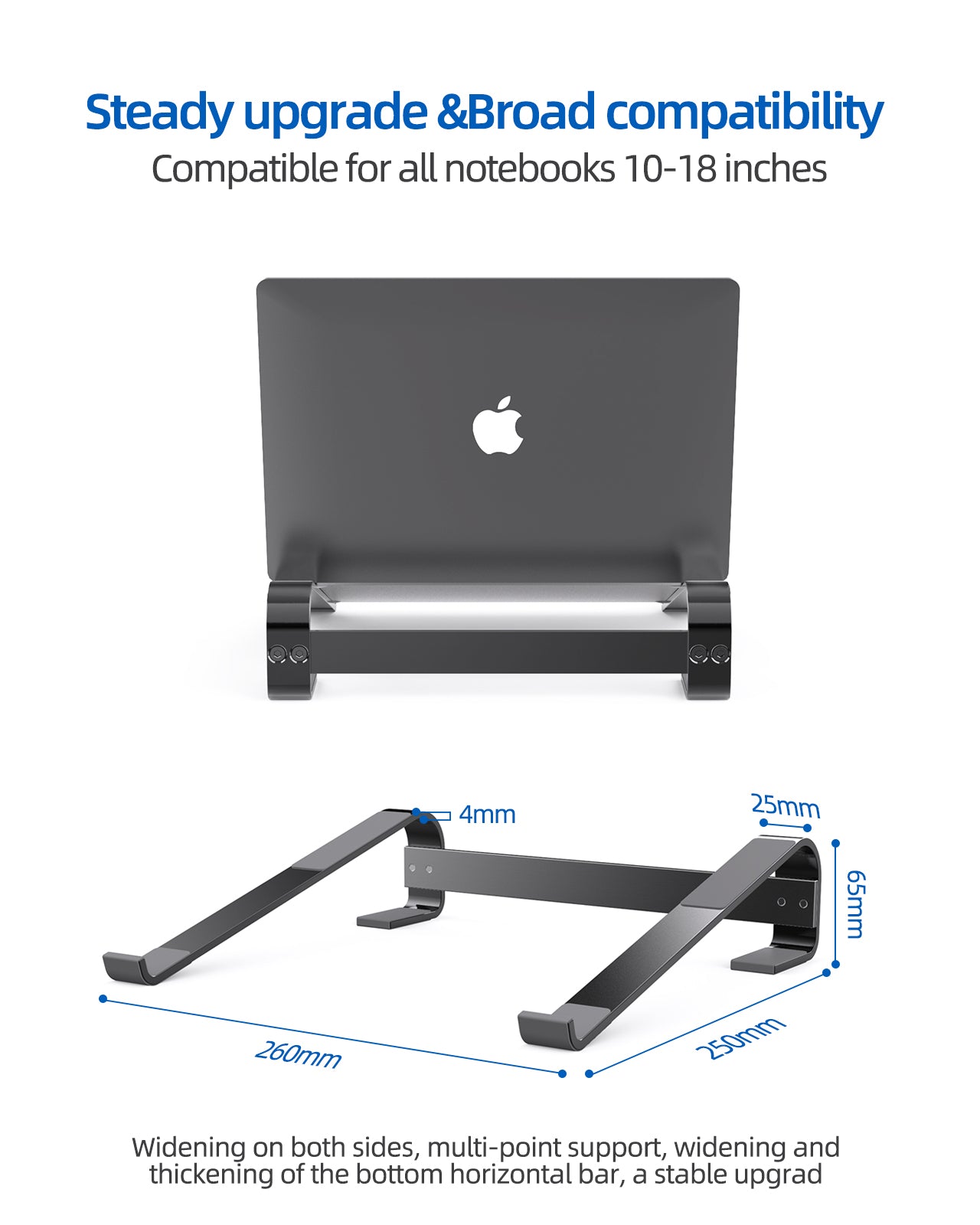 Laptop Stand Aluminium Portable Removable Laptop Rise Ventilated Detachable Ergonomic Laptop Holder