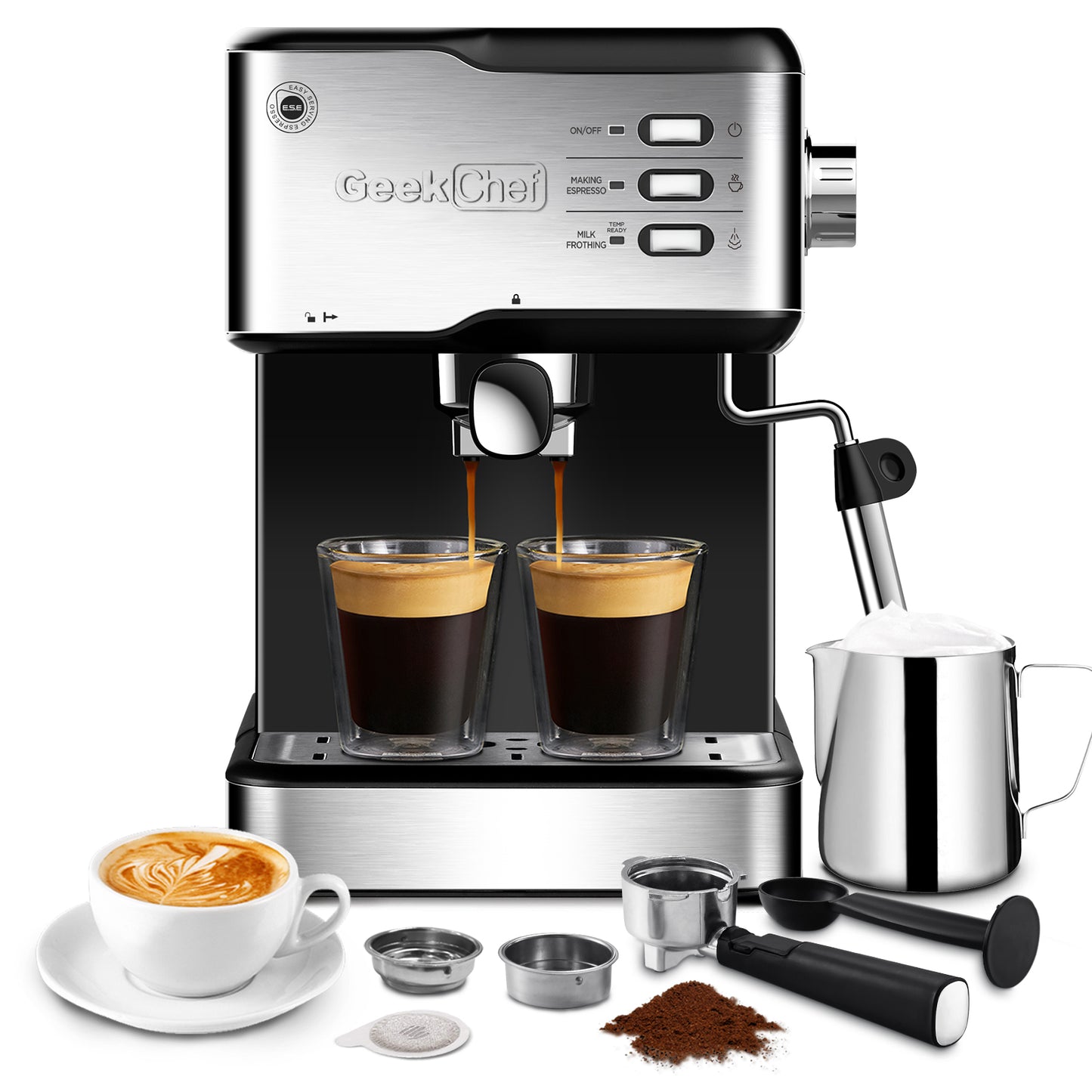 Geek Chef Espresso Machine, Cappuccino Latte Maker 20 Bar Coffee machine