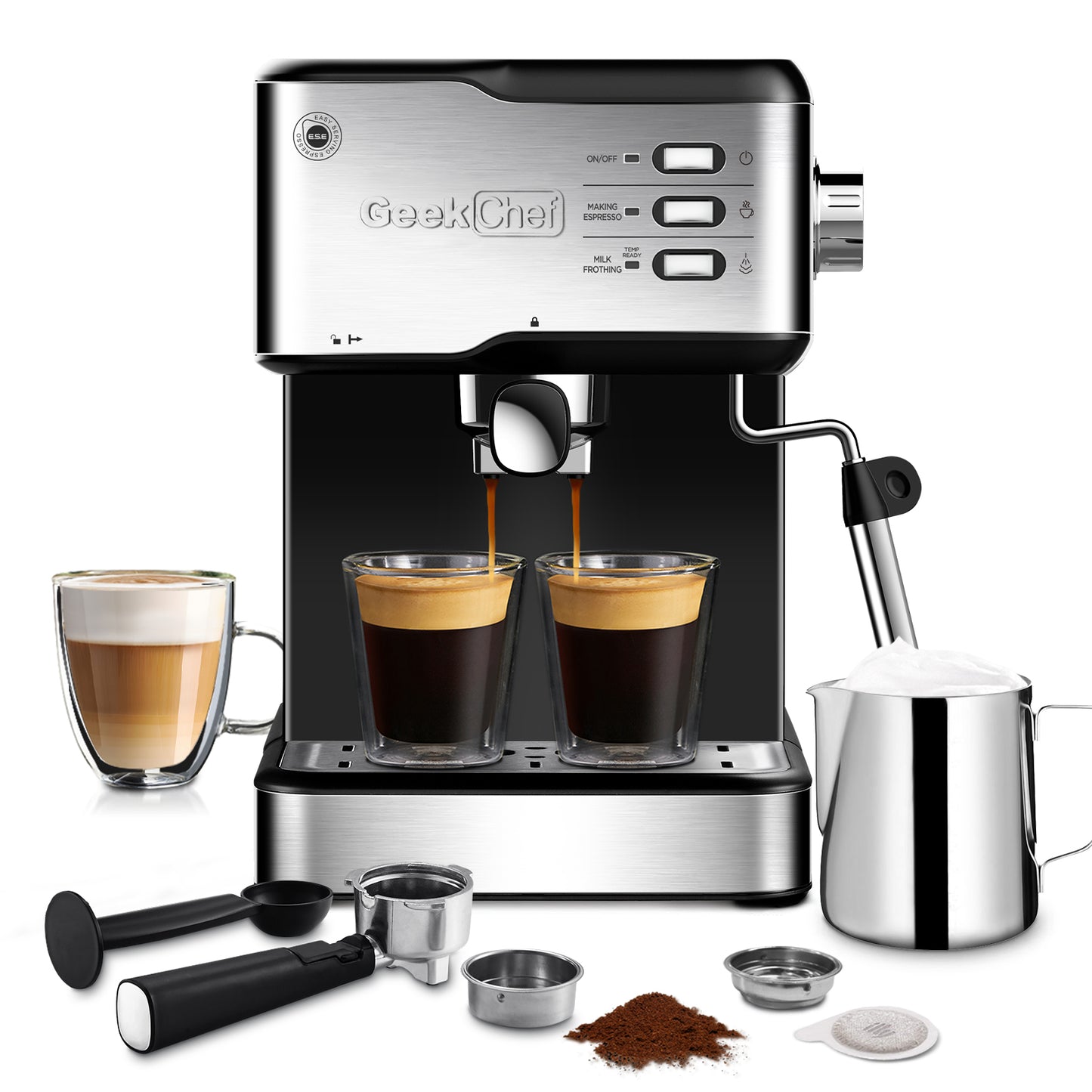 Geek Chef Espresso Machine, Cappuccino Latte Maker 20 Bar Coffee machine