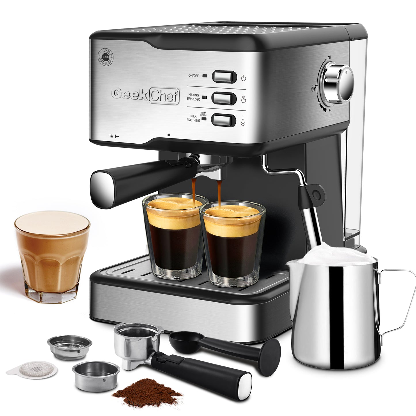 Geek Chef Espresso Machine, Cappuccino Latte Maker 20 Bar Coffee machine