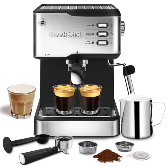 Geek Chef Espresso Machine, Cappuccino Latte Maker 20 Bar Coffee machine